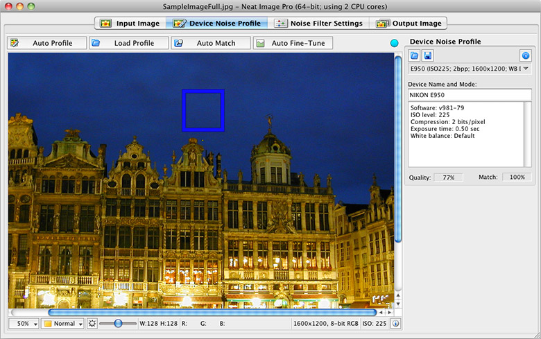 Neat Image standalone: building a noise profile